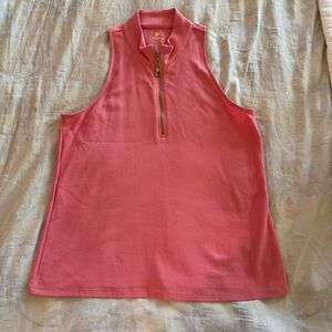 Women's Spartina 449 Serena Pique Zii Top Pink Coral Sleeveless Top size L